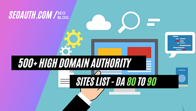 High Domain Authority list 80 to 90
