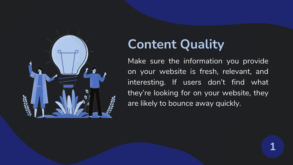content quality for bounce rate